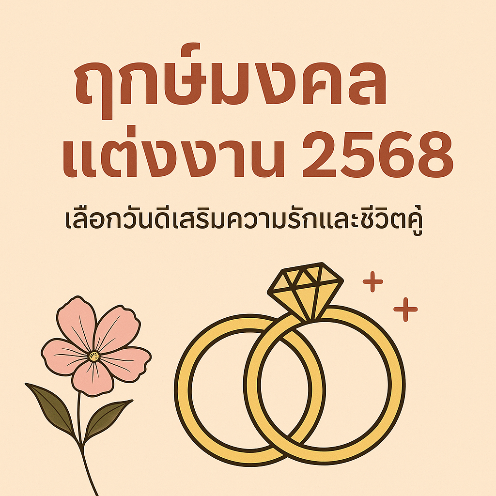 ฤกษ์มงคลแต่งงาน 2568 เลือกวันดีเสริมความรักและชีวิตคู่