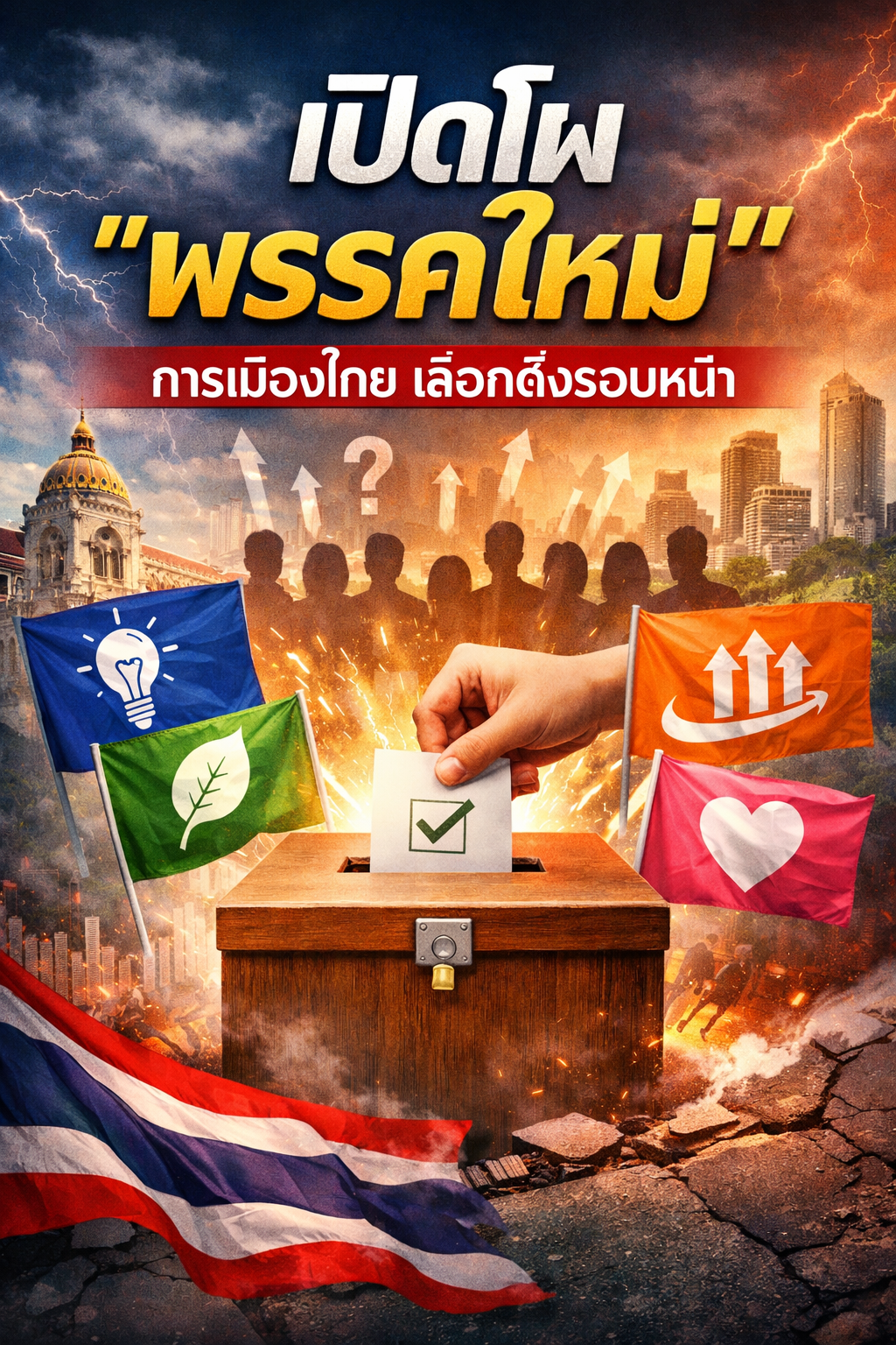 🔴 เปิดโผ “พรรคใหม่” การเมืองไทย เลือกตั้งรอบหน้าใครมาแรง ใครเป็นตัวแปรรัฐบาล